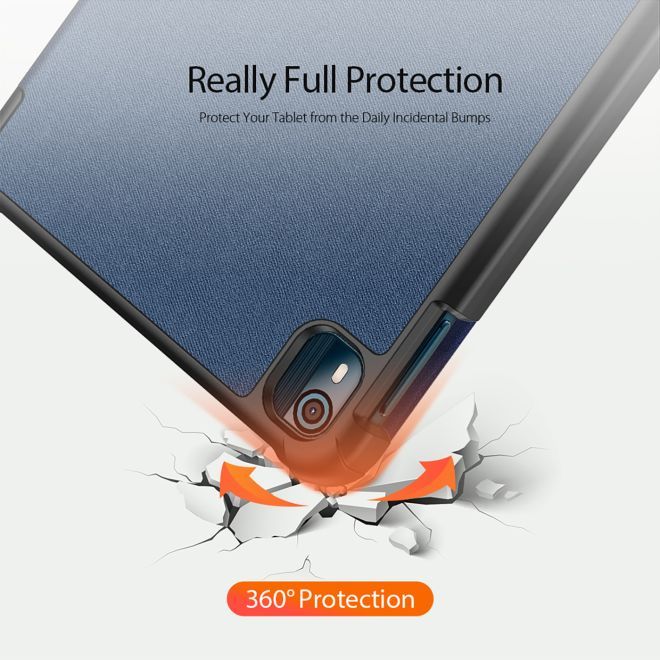 Dux Ducis - Nokia T10 Hülle - Leder Smart Flip Case - Domo Series - blau