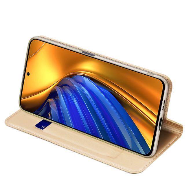 Dux Ducis - Xiaomi Poco F4 5G Hülle  - Handy Bookcover - Skin Pro Series - gold