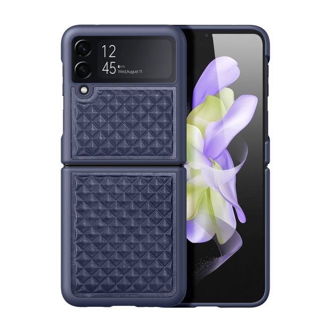 Dux Ducis - Samsung Galaxy Z Flip4 5G Hülle - Echtleder Case - Venice Series - blau