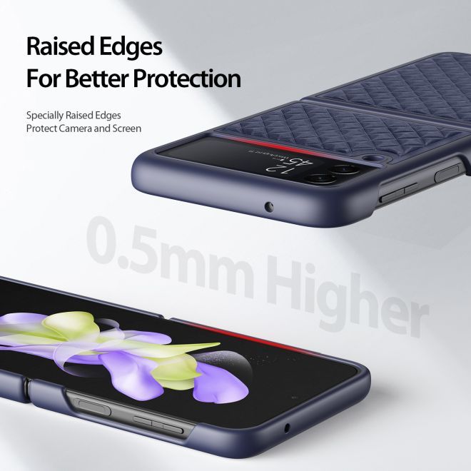 Dux Ducis - Samsung Galaxy Z Flip4 5G Hülle - Echtleder Case - Venice Series - blau