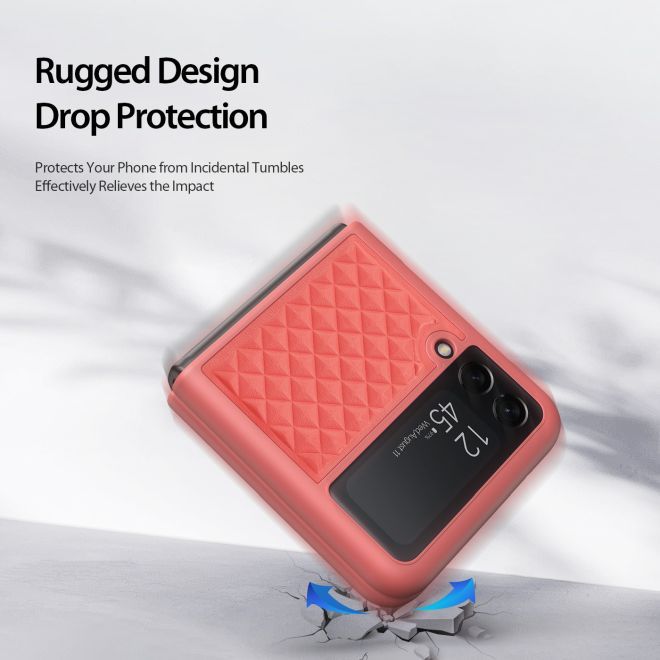 Dux Ducis - Samsung Galaxy Z Flip4 5G Hülle - Echtleder Case - Venice Series - pink