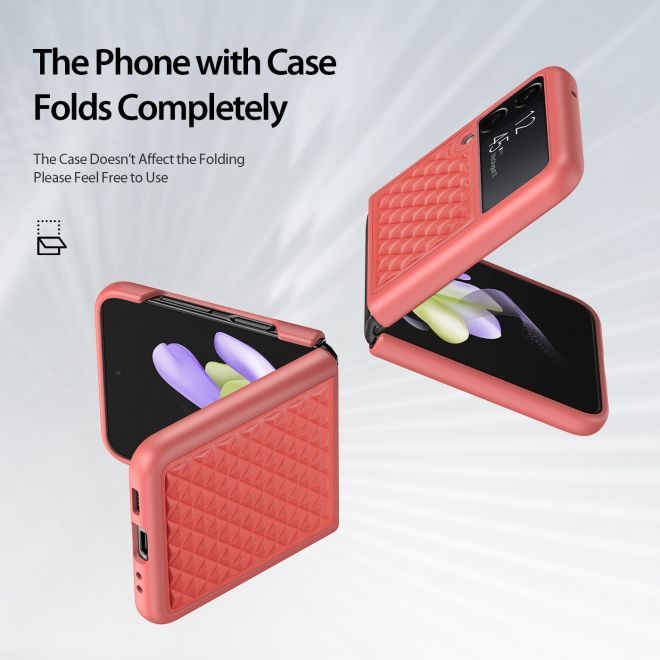 Dux Ducis - Samsung Galaxy Z Flip4 5G Hülle - Echtleder Case - Venice Series - pink