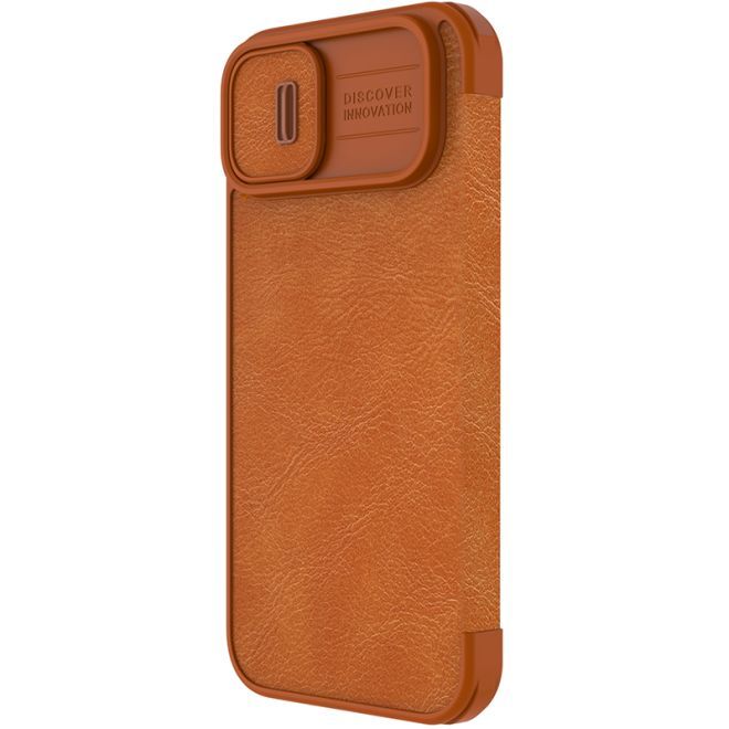 Nillkin - iPhone 14 Plus Hülle - Leder Book Case - Qin Pro Series - braun