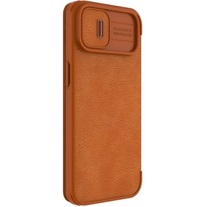 Nillkin - iPhone 14 Plus Hülle - Leder Book Case - Qin Pro Series - braun