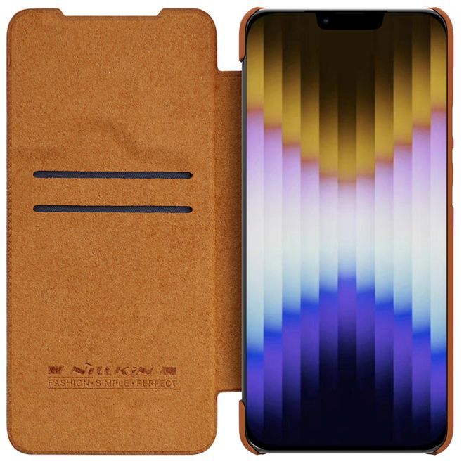 Nillkin - iPhone 14 Plus Hülle - Leder Book Case - Qin Pro Series - braun