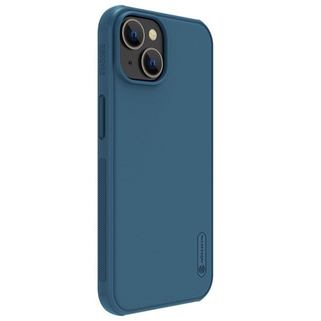 Nillkin - iPhone 14 Plus Hülle - Plastik Case - Super Frosted Shield MagSafe Series - blau