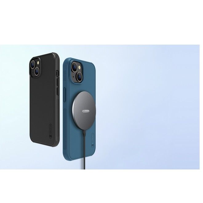 Nillkin - iPhone 14 Plus Hülle - Plastik Case - Super Frosted Shield MagSafe Series - blau