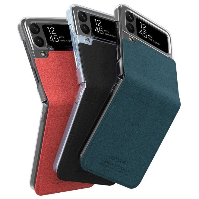 Araree - Samsung Galaxy Z Flip4 Hülle - Case aus Kunstleder - Mustang Diary Series - Made in Korea - schwarz