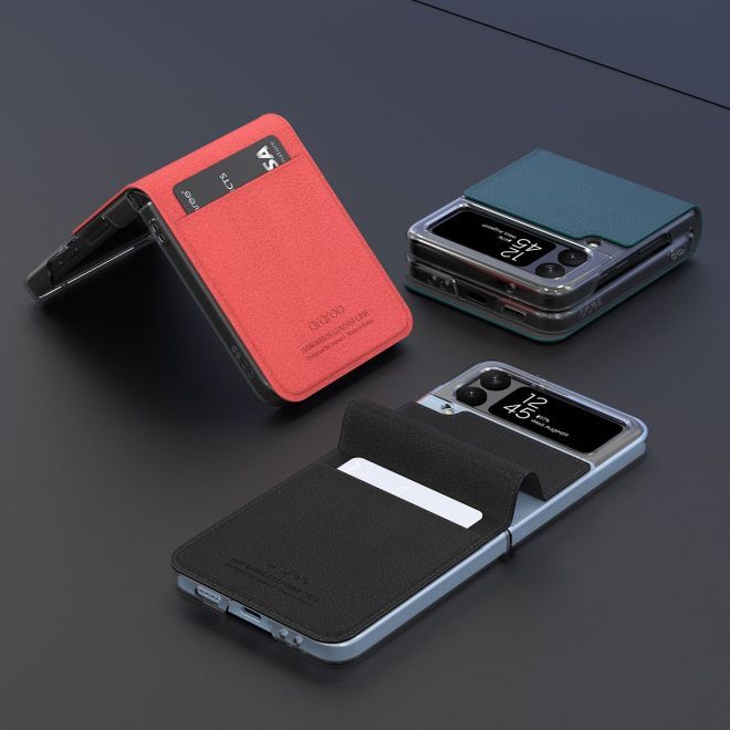 Araree - Samsung Galaxy Z Flip4 Hülle - Case aus Kunstleder - Mustang Diary Series - Made in Korea - rot