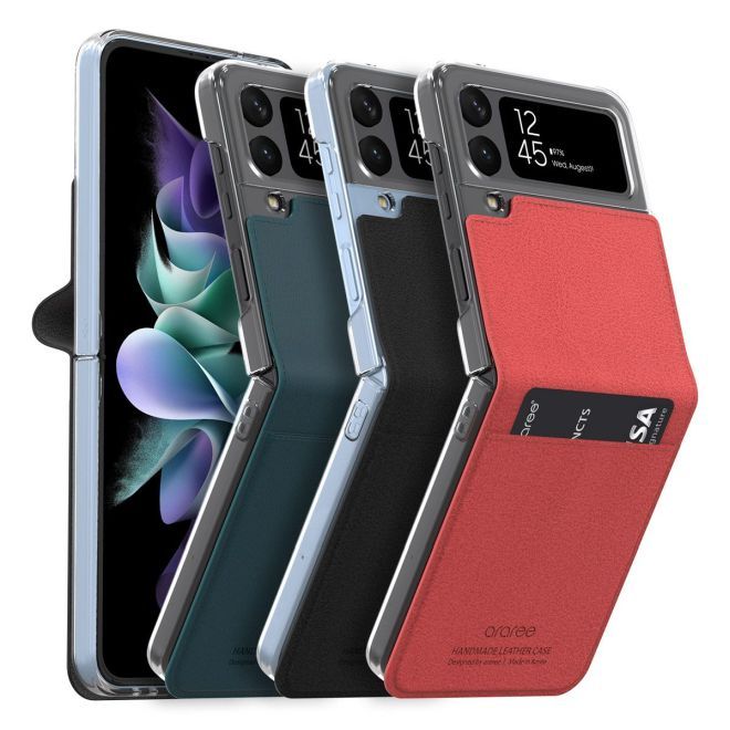 Araree - Samsung Galaxy Z Flip4 Hülle - Case aus Kunstleder - Mustang Diary Series - Made in Korea - rot