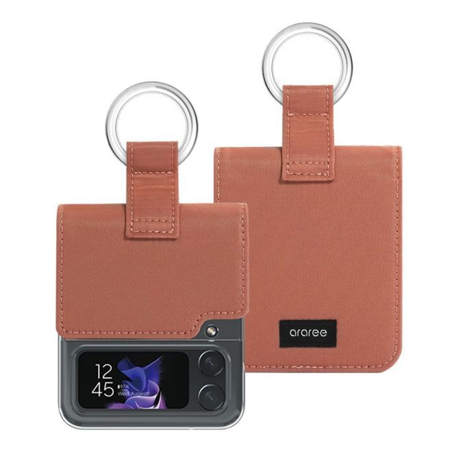 Araree - Samsung Galaxy Z Flip4 Hülle - Case aus Nylon inkl. Ring - Ring Diary Series - Made in Korea - pink
