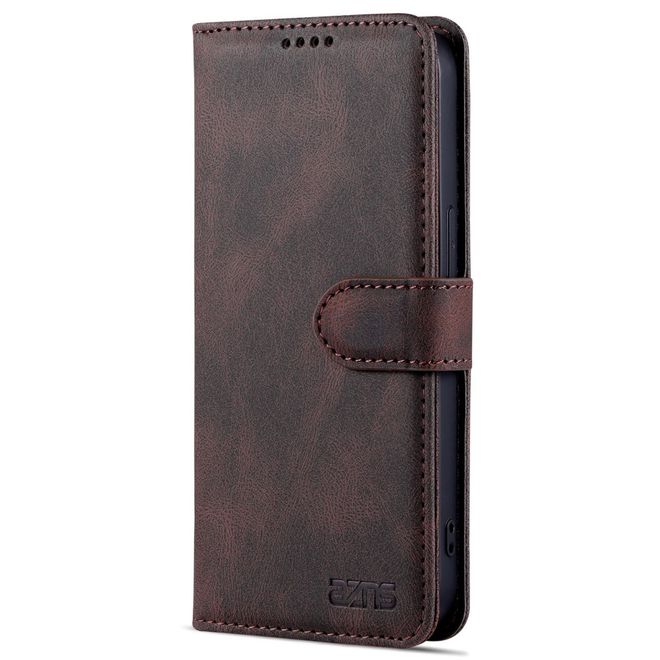AZNS - iPhone 14 Pro Max Hülle - Retro Leder Bookcover - braun