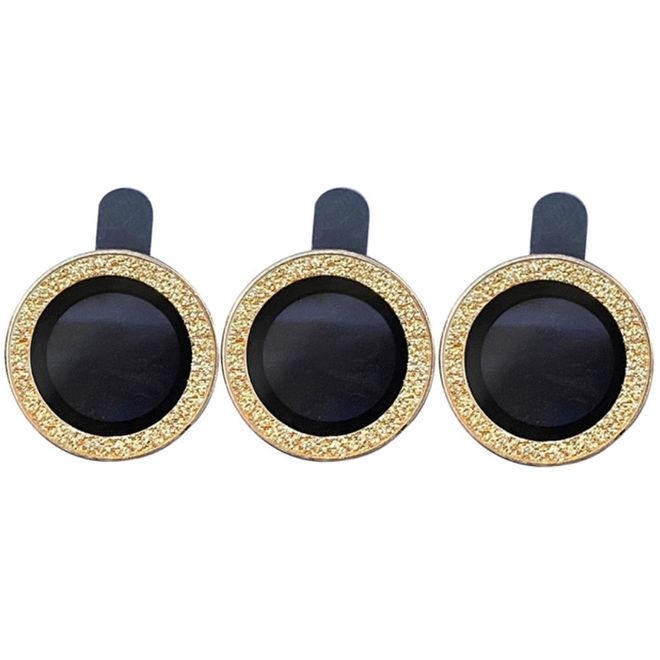 iPhone 14 Pro Camera Lens Protective Glass - Protection for Triple Camera - Camera Lens Bling Series - Gold