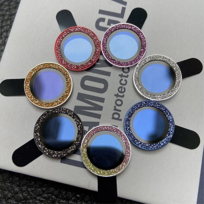 iPhone 14 Pro Camera Lens Protective Glass - Protection for Triple Camera - Camera Lens Bling Series - Gold