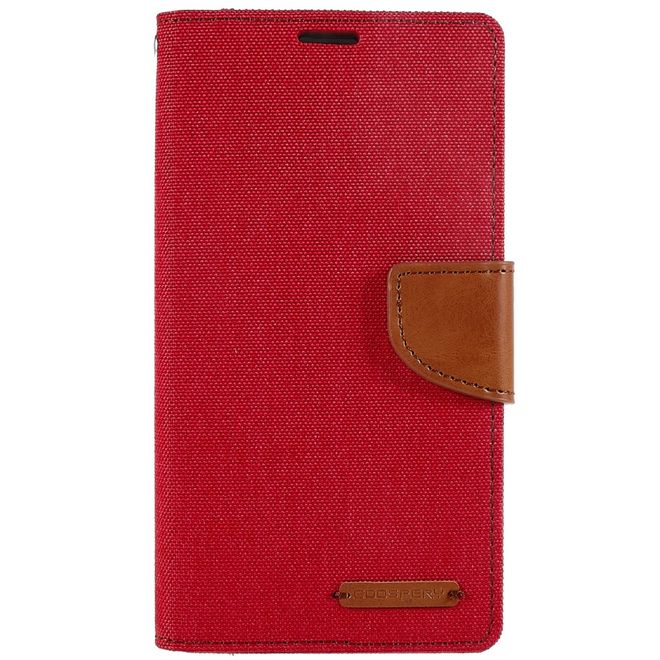 Goospery - iPhone 14 Plus Hülle - Bookcover - Canvas Diary Series - rot