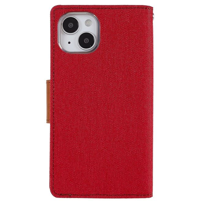 Goospery - iPhone 14 Plus Hülle - Bookcover - Canvas Diary Series - rot