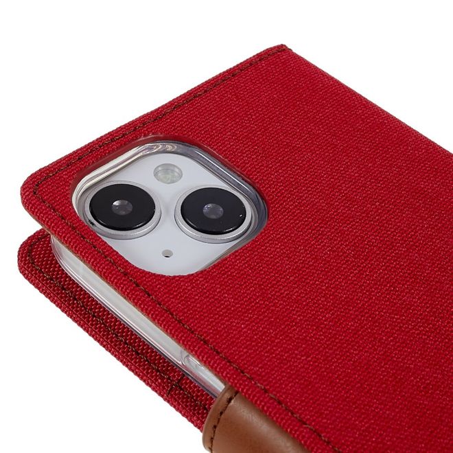 Goospery - iPhone 14 Plus Hülle - Bookcover - Canvas Diary Series - rot