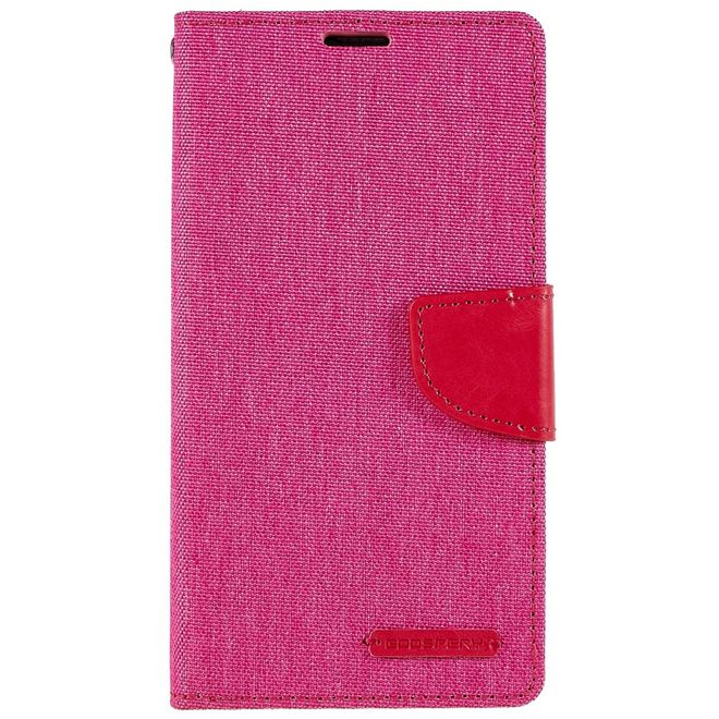 Goospery - iPhone 14 Plus Hülle - Bookcover - Canvas Diary Series - pink