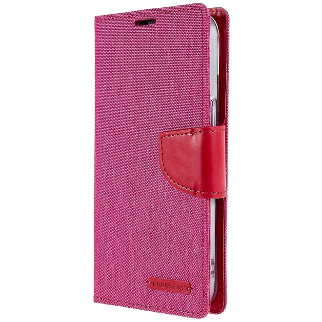 Goospery - iPhone 14 Plus Hülle - Bookcover - Canvas Diary Series - pink