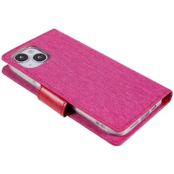 Goospery - iPhone 14 Plus Hülle - Bookcover - Canvas Diary Series - pink