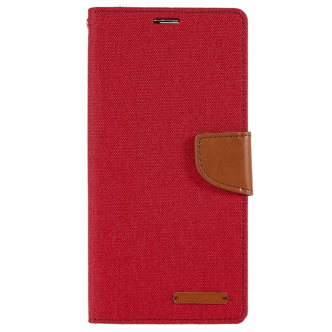 Goospery - iPhone 14 Pro Max Hülle - Bookcover - Canvas Diary Series - rot