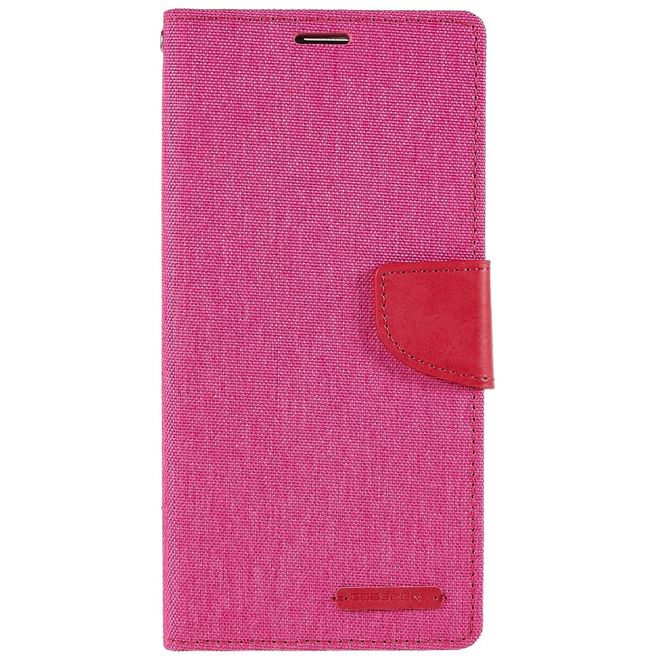 Goospery - iPhone 14 Pro Max Hülle - Bookcover - Canvas Diary Series - pink
