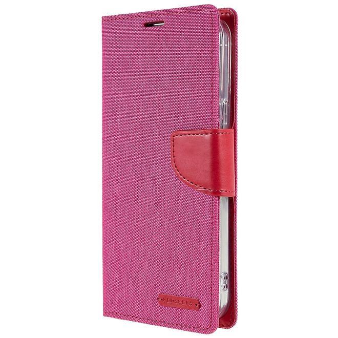Goospery - iPhone 14 Pro Max Hülle - Bookcover - Canvas Diary Series - pink