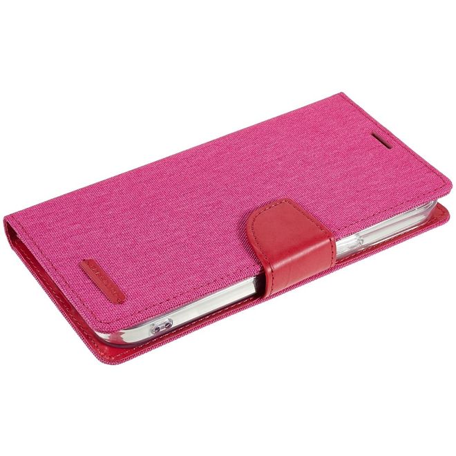 Goospery - iPhone 14 Pro Max Hülle - Bookcover - Canvas Diary Series - pink