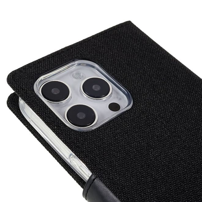 Goospery - iPhone 14 Pro Hülle - Bookcover - Canvas Diary Series - schwarz