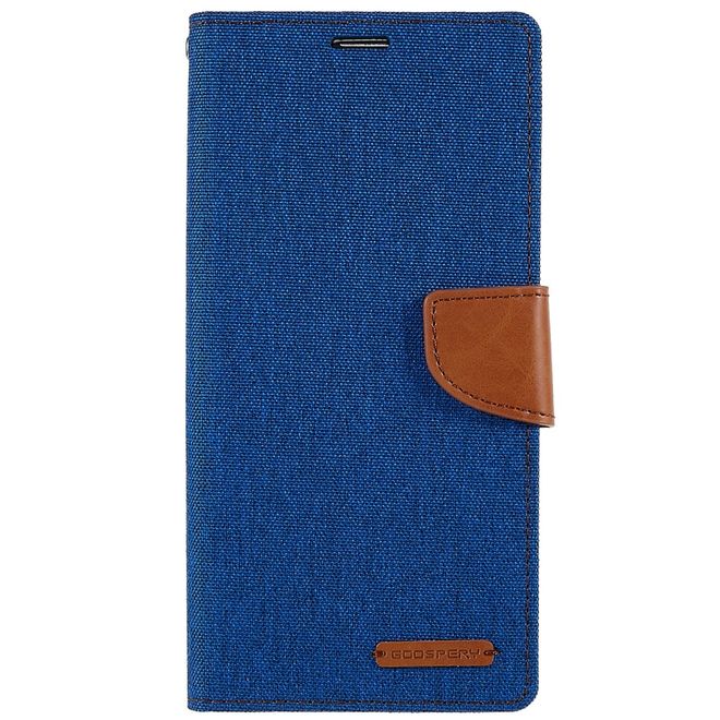 Goospery - iPhone 14 Pro Hülle - Bookcover - Canvas Diary Series - blau