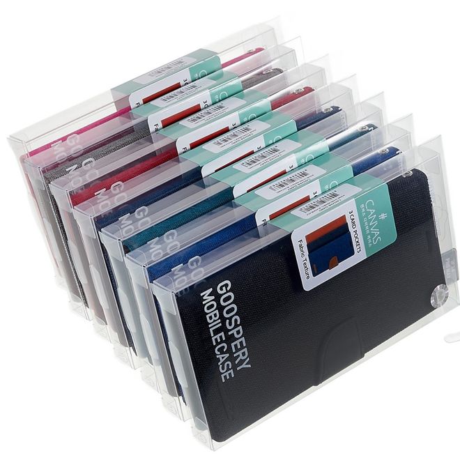 Goospery - iPhone 14 Pro Hülle - Bookcover - Canvas Diary Series - blau