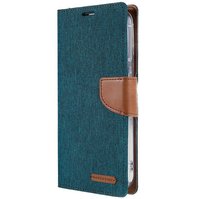 Goospery - iPhone 14 Pro Hülle - Bookcover - Canvas Diary Series - grün