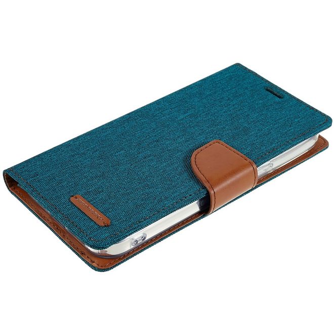 Goospery - iPhone 14 Pro Hülle - Bookcover - Canvas Diary Series - grün
