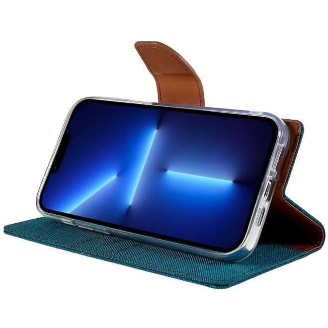 Goospery - iPhone 14 Pro Hülle - Bookcover - Canvas Diary Series - grün