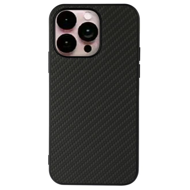 Coque pour iPhone 14 Pro Max - Coque rigide avec texture fibre de carbone - Série Textures Fibre de Carbone - Noir