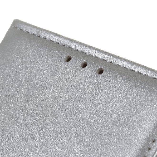 iPhone 14 Pro Max Handy Hülle - Classic II Leder Bookcover Series - silber
