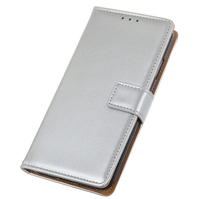 iPhone 14 Pro Handy Hülle - Classic II Leder Bookcover Series - silber