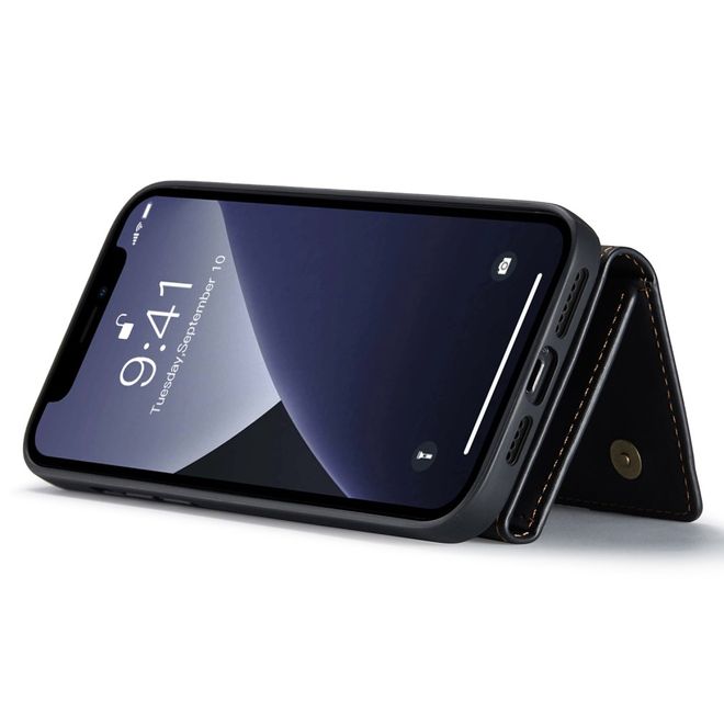 DG Ming - iPhone 14 Pro Max Hülle - Hardcase mit abnehmbarem Portemonnaie - M1 Series - schwarz
