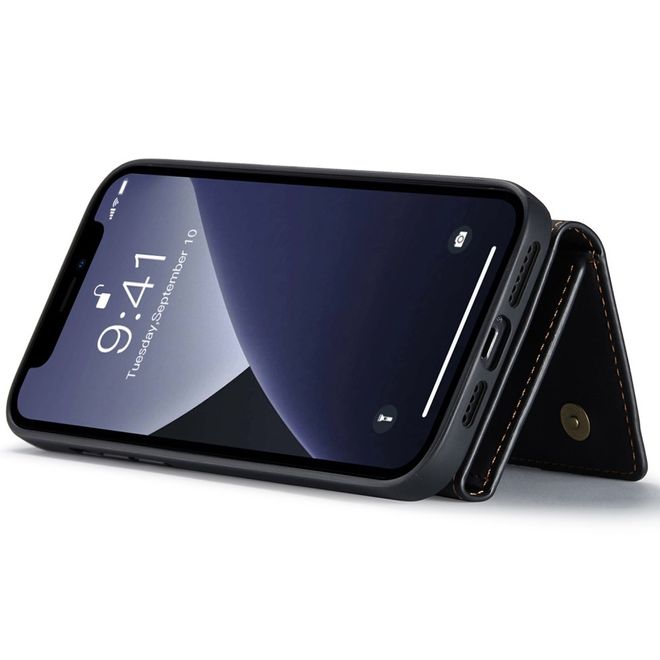 DG Ming - iPhone 14 Pro Hülle - Hardcase mit abnehmbarem Portemonnaie - M1 Series - schwarz