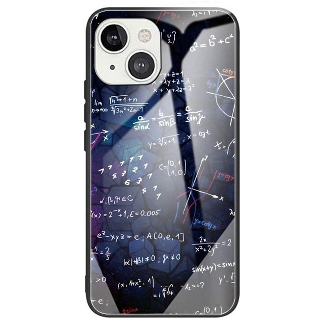 Coque pour iPhone 14 - Coque rigide en verre trempé avec bords souples en TPU - Équations