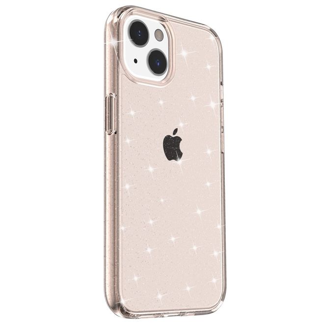 iPhone 14 Plus Case - Hybrid Hardcase with TPU Edge - Glittery Powder Soft TPU Series - Gold