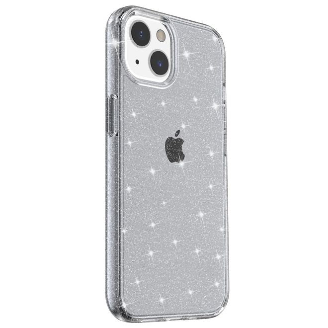 iPhone 14 Plus Case - Hybrid Hardcase with TPU Edge - Glittery Powder Soft TPU Series - Grey