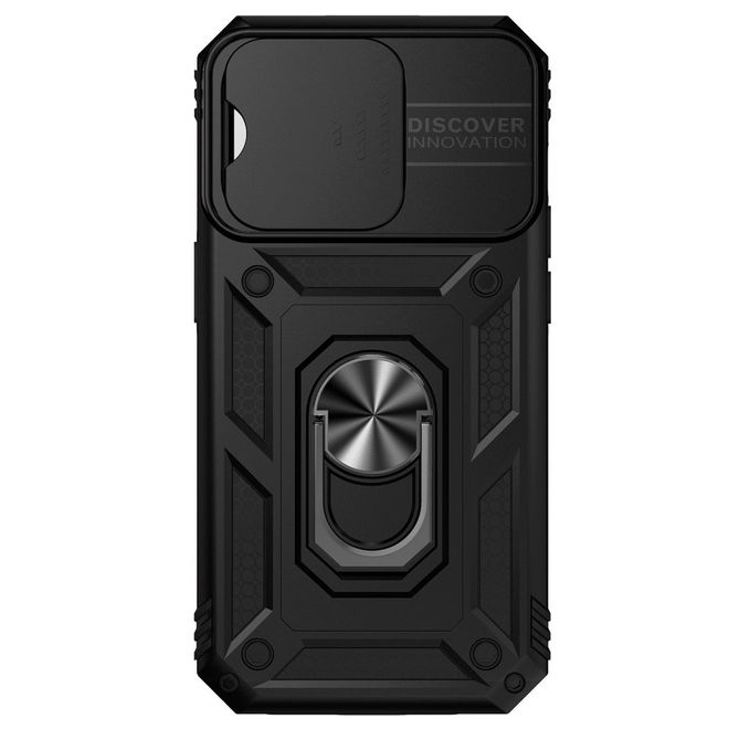iPhone 14 Pro Max Phone Case - Robust Hard Case with Kickstand - Kickstand Slide Cam Series - Black