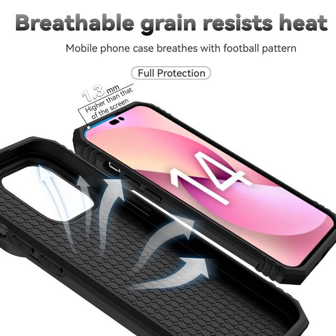 iPhone 14 Pro Phone Case - Robust Hard Case with Kickstand - Kickstand Slide Cam Series - Black