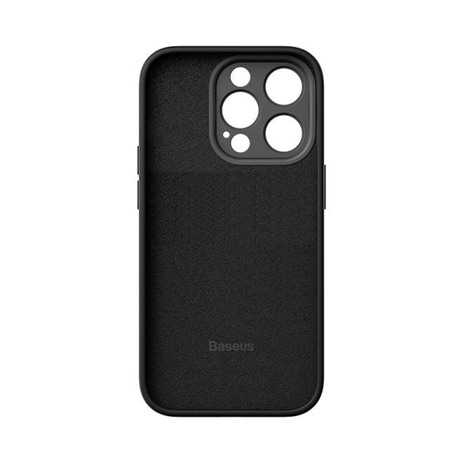 Baseus - iPhone 14 Pro Max Hülle inkl. Schutzglas - Silikon Case + Displayschutz - Liquid Silica Gel - schwarz