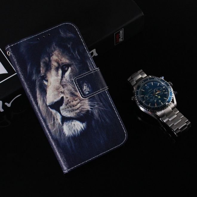 Étui pour iPhone 14 Plus - Collection Couverture Livre en Cuir - Lion