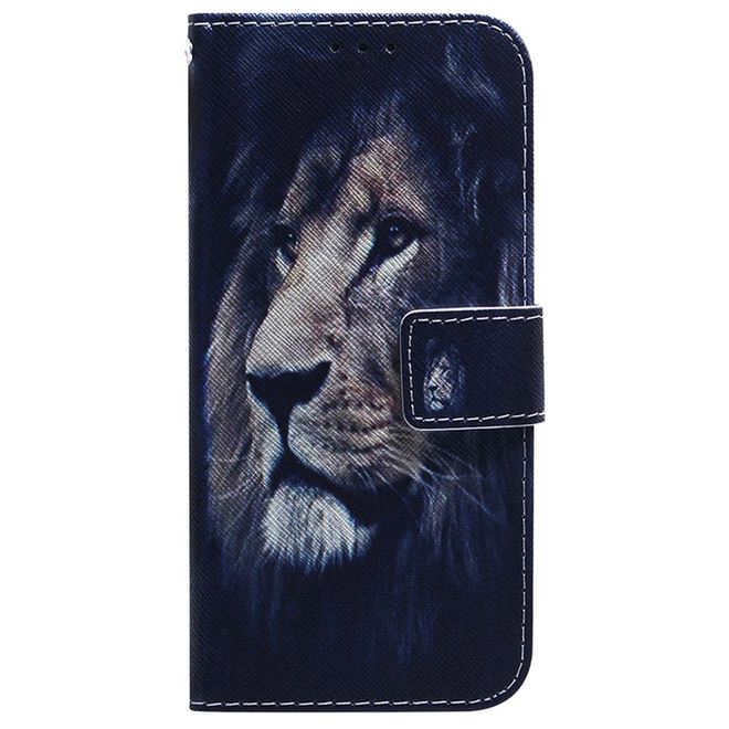 Étui pour iPhone 14 Plus - Collection Couverture Livre en Cuir - Lion