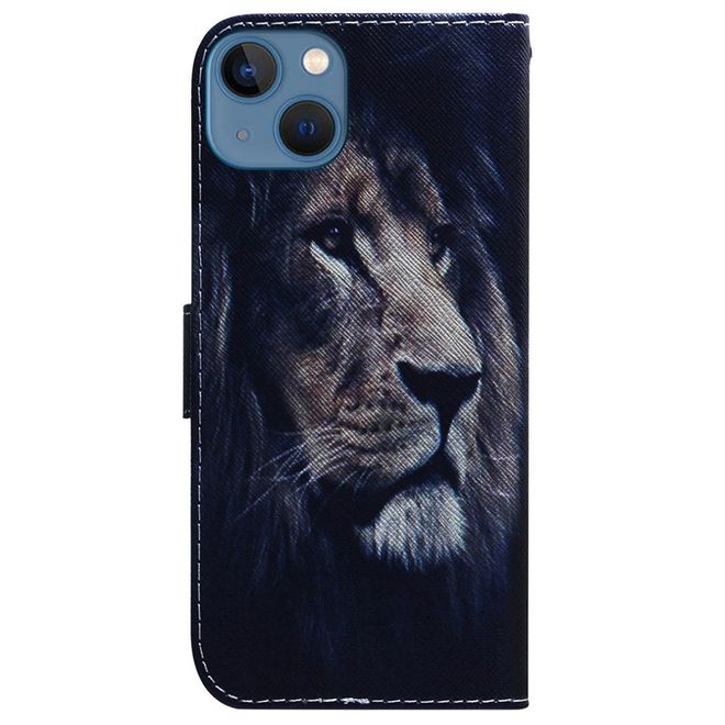 Étui pour iPhone 14 Plus - Collection Couverture Livre en Cuir - Lion