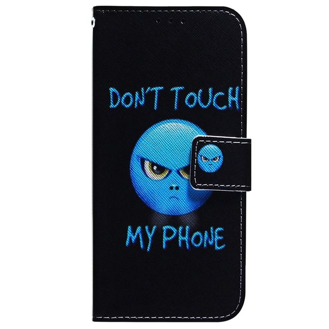 iPhone 14 Plus Phone Case - Leather Book Cover Image Series - Angry Smiley