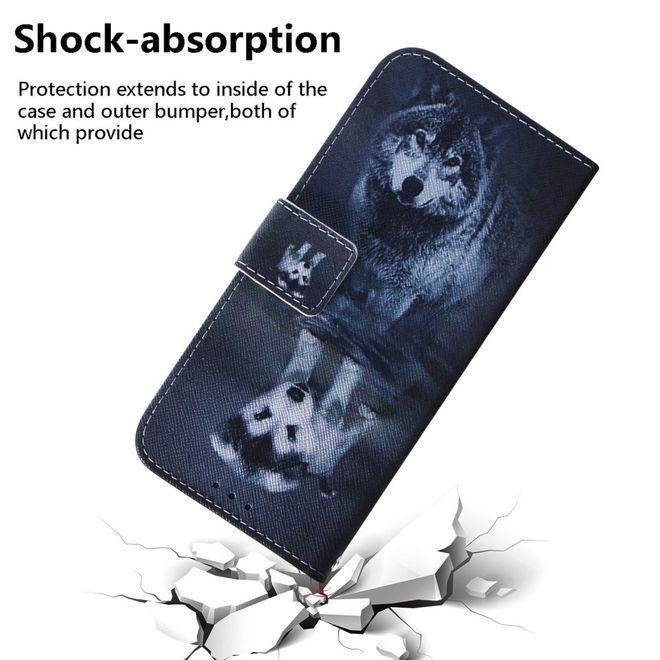 iPhone 14 Pro Handy Hülle - Leder Bookcover Image Series - Baby Wolf
